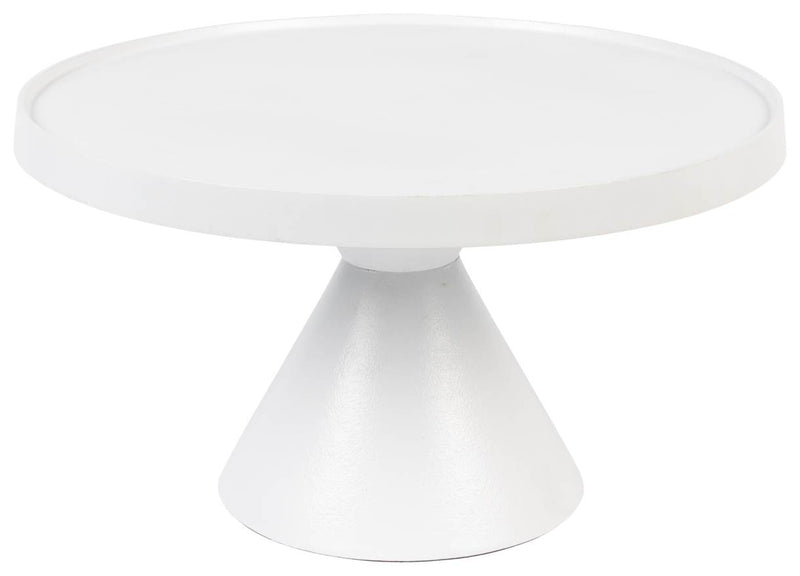Runder Couchtisch FLOSS WHITE von Zuiver aus Aluminiumguss Ø 60 cm