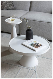 Runder Couchtisch FLOSS WHITE von Zuiver aus Aluminiumguss Ø 60 cm