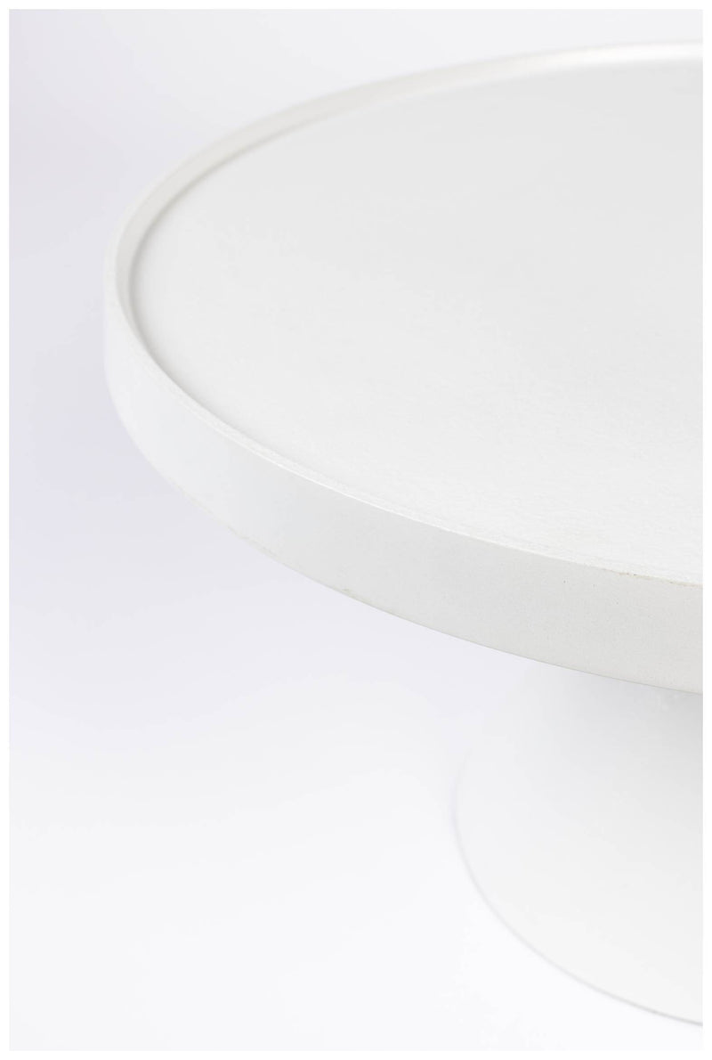 Runder Couchtisch FLOSS WHITE von Zuiver aus Aluminiumguss Ø 60 cm