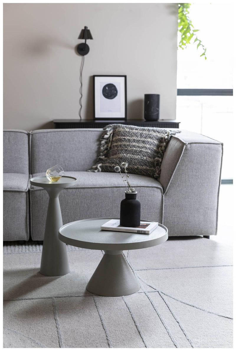 Runder Couchtisch FLOSS GREY von Zuiver aus Aluminiumguss Ø 60 cm