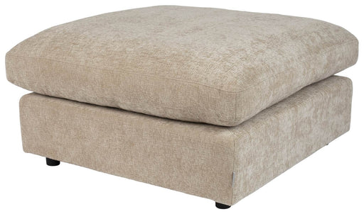 Hocker SENSE NATURE Soft in Hellbeige mit gepolstertem, abgerundeter Sitzfläche und Kissenauflage in Gesamtansicht.