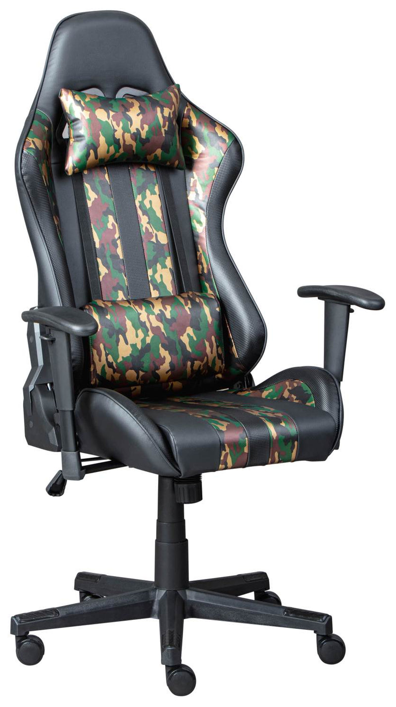 Gaming Chair Drehstuhl ACTION HERO Schwarz-Camouflage mit Armlehnen