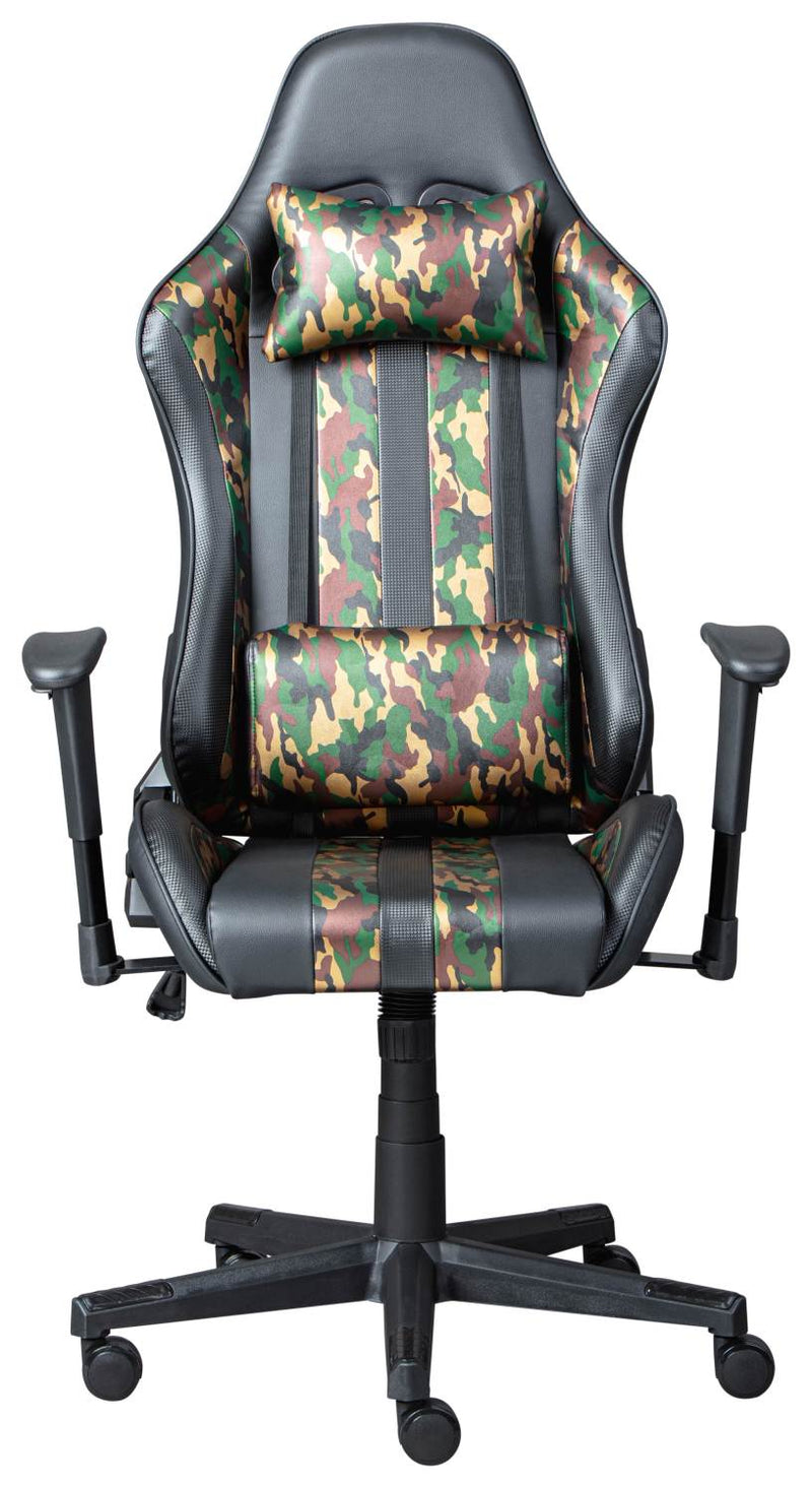 Gaming Chair Drehstuhl ACTION HERO Schwarz-Camouflage mit Armlehnen