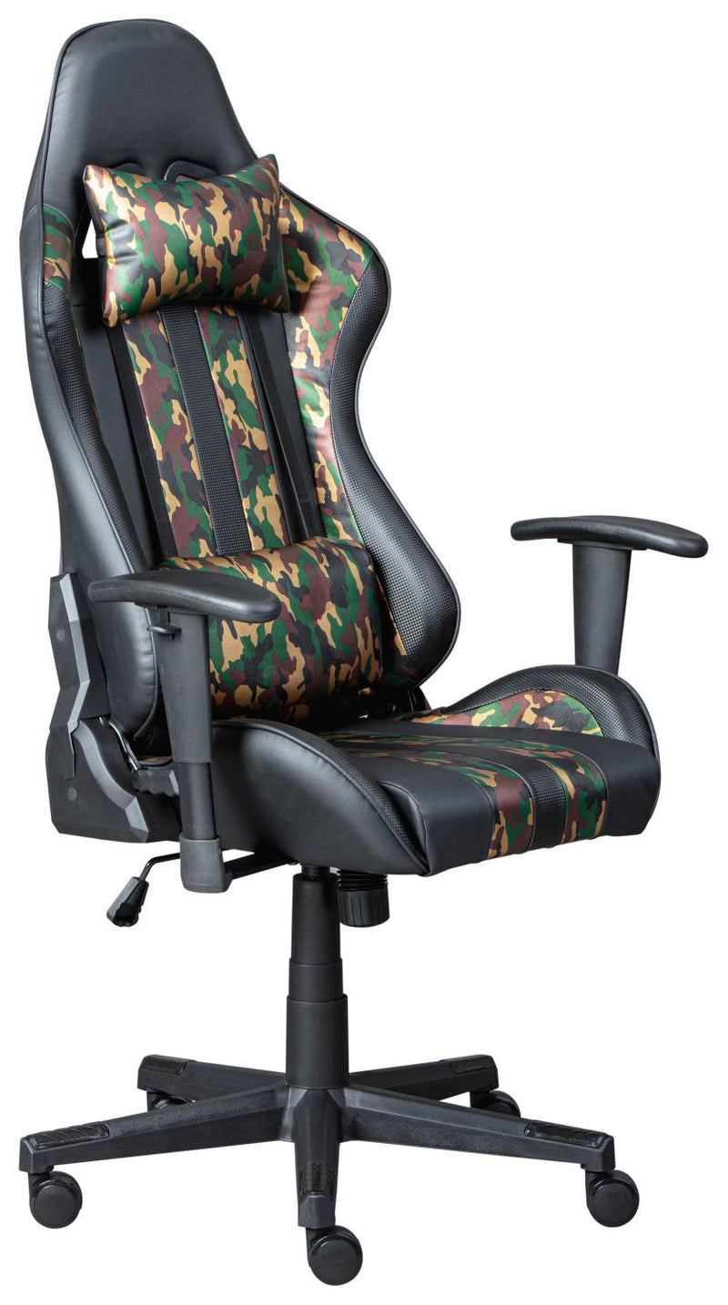 Gaming Chair Drehstuhl ACTION HERO Schwarz-Camouflage mit Armlehnen