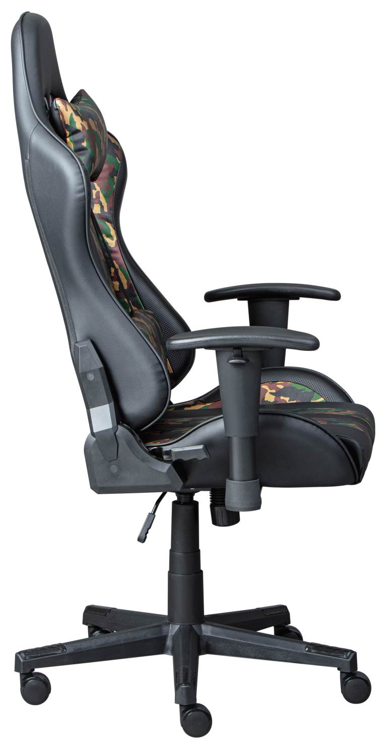 Gaming Chair Drehstuhl ACTION HERO Schwarz-Camouflage mit Armlehnen