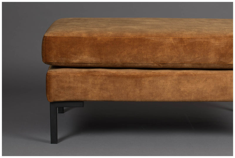 Hocker HOUDA Samtstoff CARAMEL Braun von DUTCHBONE