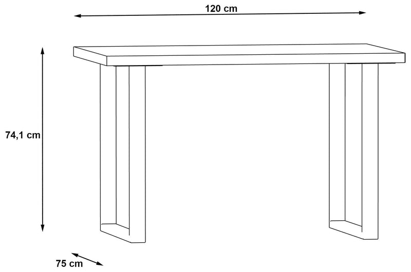 Schreibtisch Arbeitstisch KEFLAVIK 120 cm Weiß / Grau von Forte