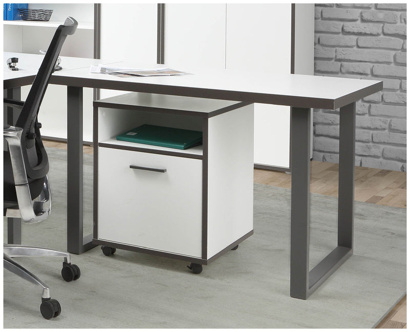 Schreibtisch Arbeitstisch KEFLAVIK 120 cm Weiß / Grau von Forte