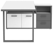 Arbeitstisch Schreibtisch KEFLAVIK Optik Weiß / Grau von Forte