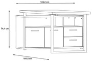 Arbeitstisch Schreibtisch KEFLAVIK Optik Weiß / Grau von Forte