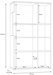 Highboard Vitrine RAIDON Optik Weiß Walnuss Front Highgloss von Forte