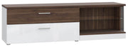 Lowboard RAIDON Optik Weiß Walnuss Front Highgloss von Forte