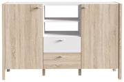 Sideboard HOYVIK 2-trg. 2 Schubladen Optik Sonoma Eiche / Weiß Forte