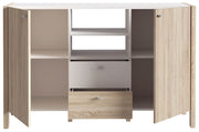 Sideboard HOYVIK 2-trg. 2 Schubladen Optik Sonoma Eiche / Weiß Forte