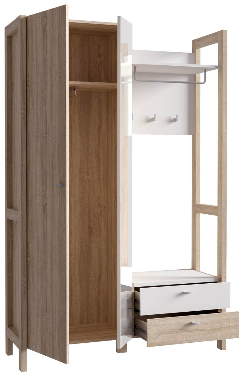Garderobe Kompaktgarderobe HOYVIK Sonoma Eiche Optik / Weiß von Forte