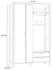 Garderobe Kompaktgarderobe HOYVIK Sonoma Eiche Optik / Weiß von Forte