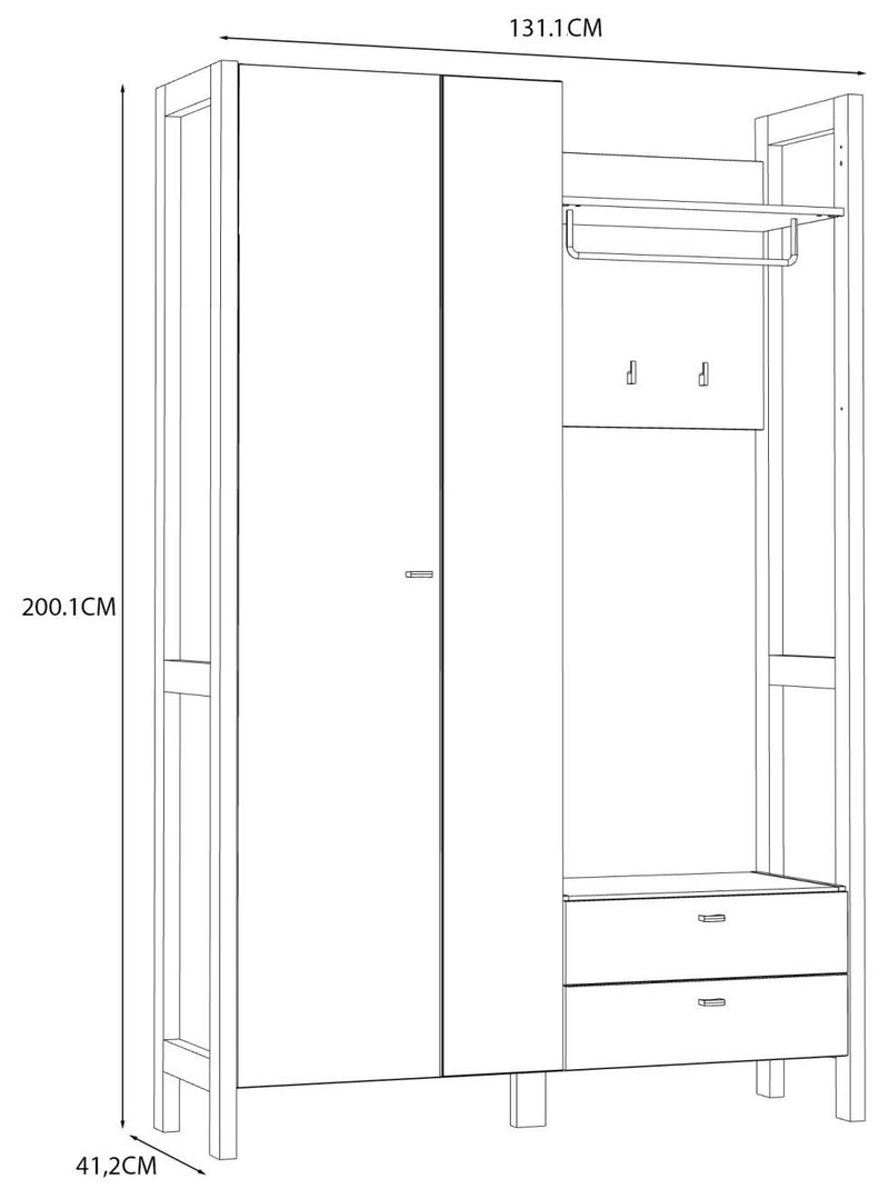 Garderobe Kompaktgarderobe HOYVIK Sonoma Eiche Optik / Weiß von Forte
