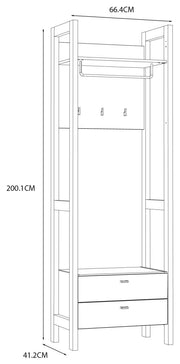 Garderobe Standgarderobe HOYVIK Sonoma Eiche Optik / Weiß von Forte