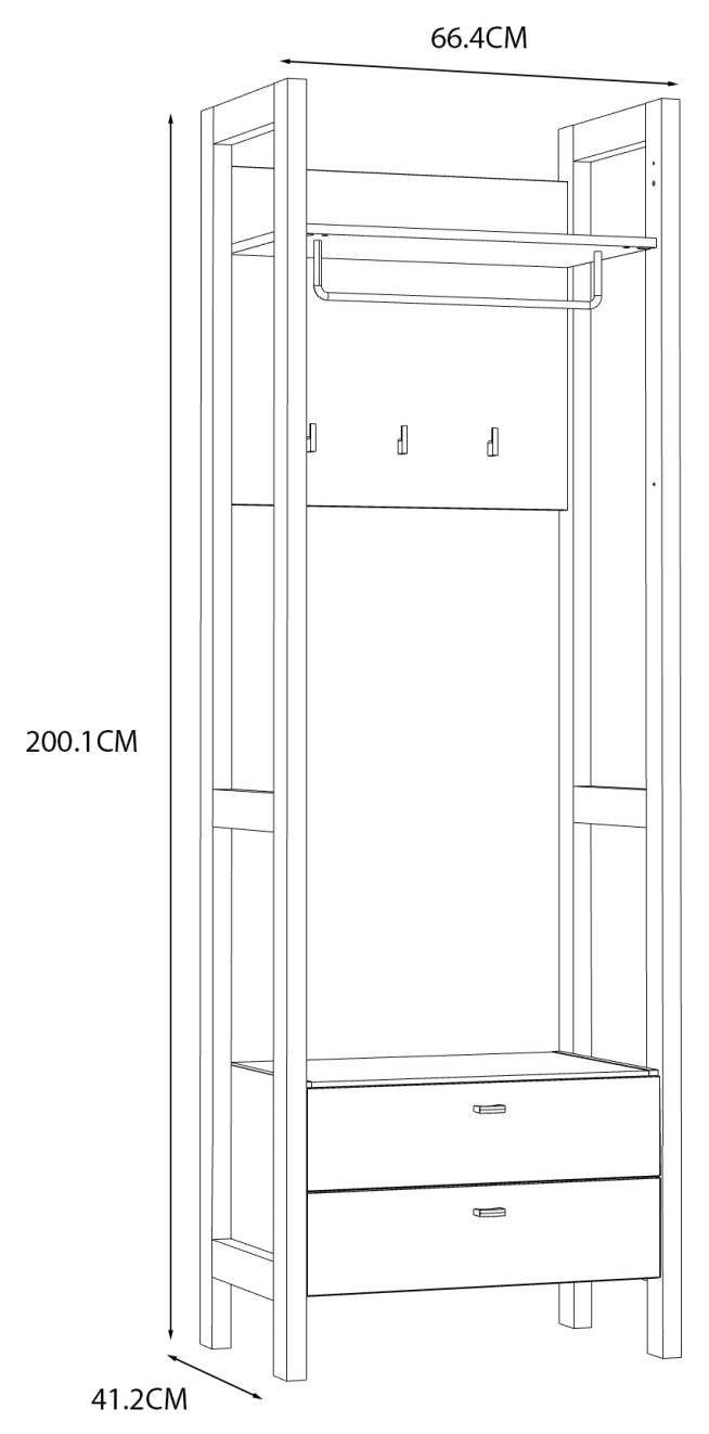 Garderobe Standgarderobe HOYVIK Sonoma Eiche Optik / Weiß von Forte