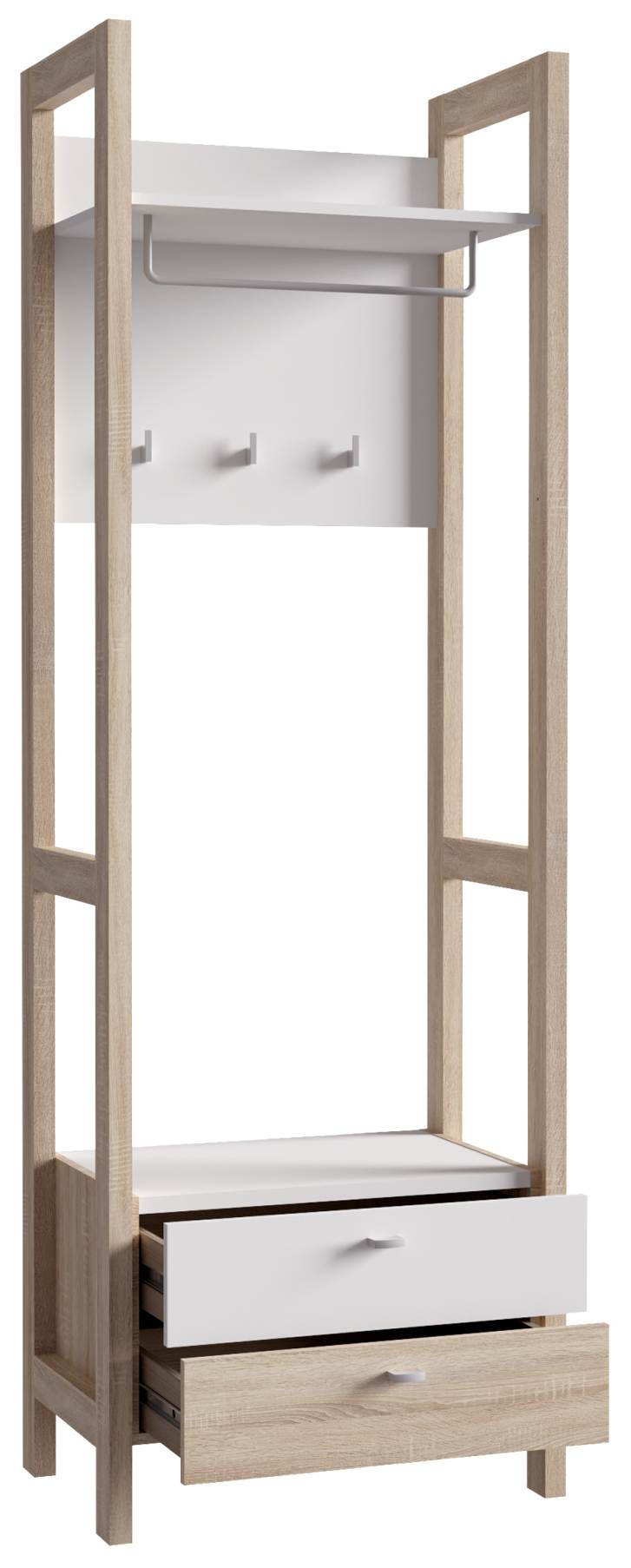 Garderobe Standgarderobe HOYVIK Sonoma Eiche Optik / Weiß von Forte