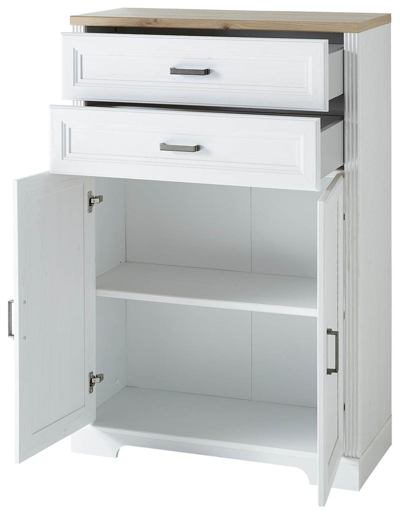 Stauraumelement Büro Kommode JASMIN 12 Pinie weiß Nachbildung