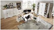 Schreibtisch JASMIN Pinie weiß Nachbildung 160 x 80 cm