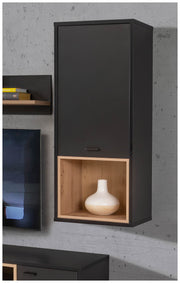 Hängeschrank Regal DECYMA Optik Schwarz/ Artisan Eiche von Forte