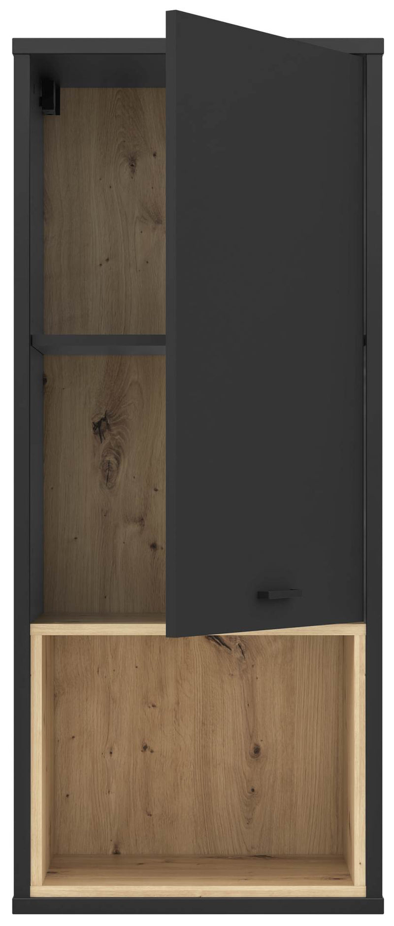 Hängeschrank Regal DECYMA Optik Schwarz/ Artisan Eiche von Forte