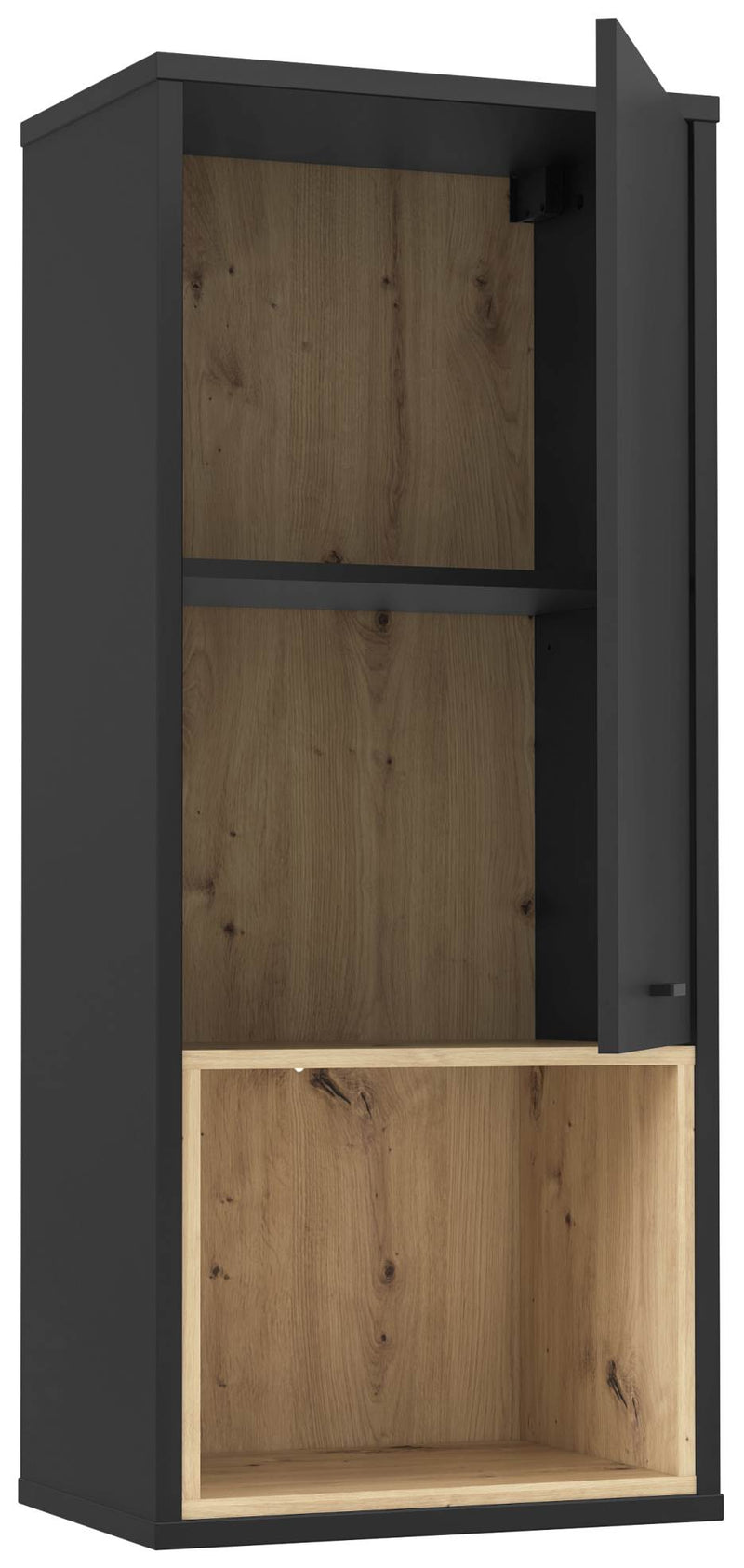 Hängeschrank Regal DECYMA Optik Schwarz/ Artisan Eiche von Forte