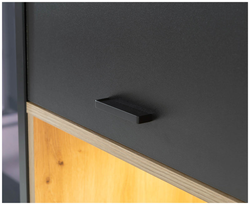 Hängeschrank Regal DECYMA Optik Schwarz/ Artisan Eiche von Forte