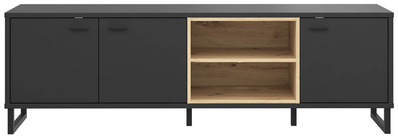 Lowboard TV-Kommode DECYMA Optik Schwarz/ Artisan Eiche von Forte