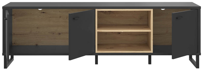 Lowboard TV-Kommode DECYMA Optik Schwarz/ Artisan Eiche von Forte
