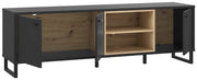 Lowboard TV-Kommode DECYMA Optik Schwarz/ Artisan Eiche von Forte