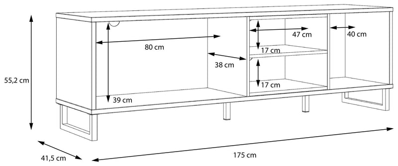 Lowboard TV-Kommode DECYMA Optik Schwarz/ Artisan Eiche von Forte