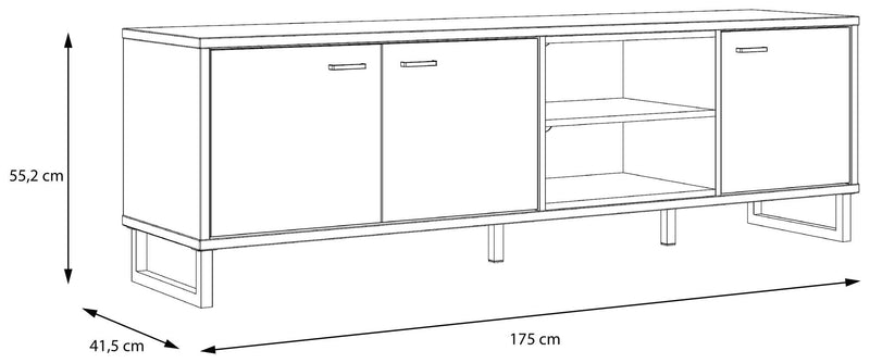 Lowboard TV-Kommode DECYMA Optik Schwarz/ Artisan Eiche von Forte