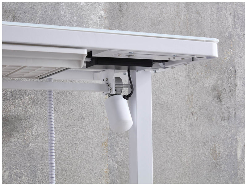 Höhenverstellbarer Schreibtisch elektrisch LIFT4HOME in weiß mit USB
