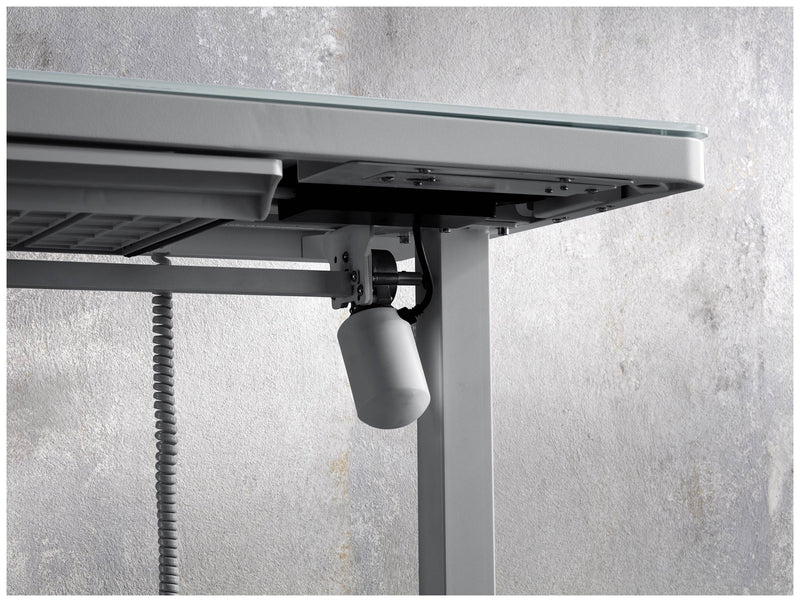 Höhenverstellbarer Schreibtisch elektrisch LIFT4HOME grau mit USB