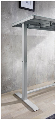 Höhenverstellbarer Schreibtisch elektrisch LIFT4HOME grau mit USB
