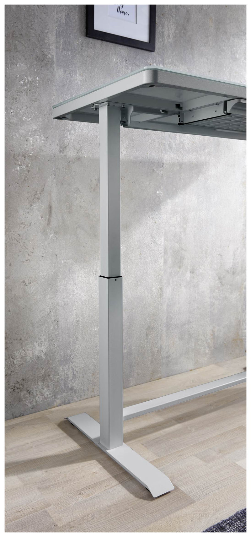 Höhenverstellbarer Schreibtisch elektrisch LIFT4HOME grau mit USB