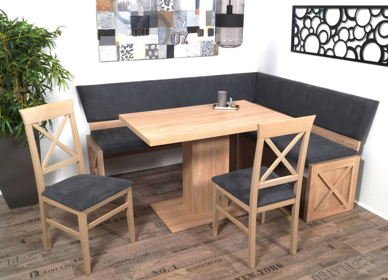 Eckbank Eckbankgruppe Essgruppe MADRANO 185 x 155 cm Sonoma Eiche