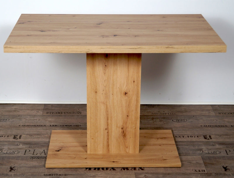 Eckbank Eckbankgruppe BREMEN mit Säulentisch Artisan Eiche - Stoff Grau