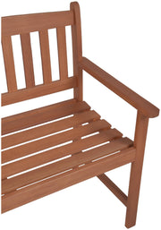 Gartenbank PROMOTION 2-sitzig mit Armlehne aus 100% Eukalyptus geölt