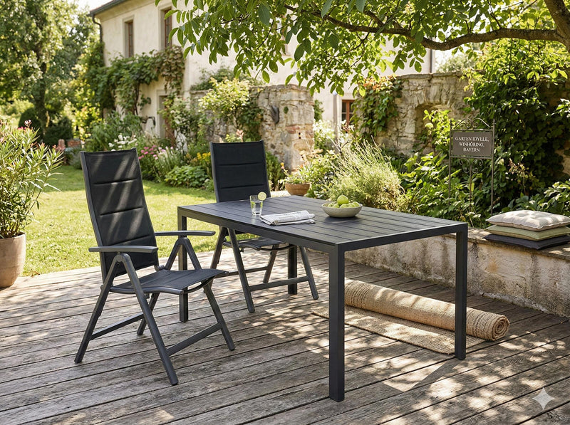 Gartentisch Comfort 160 x 90 cm mit Nonwood Platte Gestell Aluminium