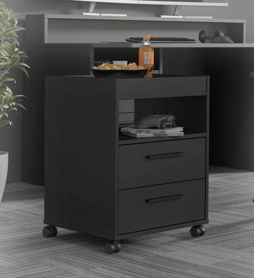 Rollcontainer TEZAUR Schwarz mit 2 Schubladen von Forte