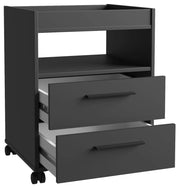 Rollcontainer TEZAUR Schwarz mit 2 Schubladen von Forte