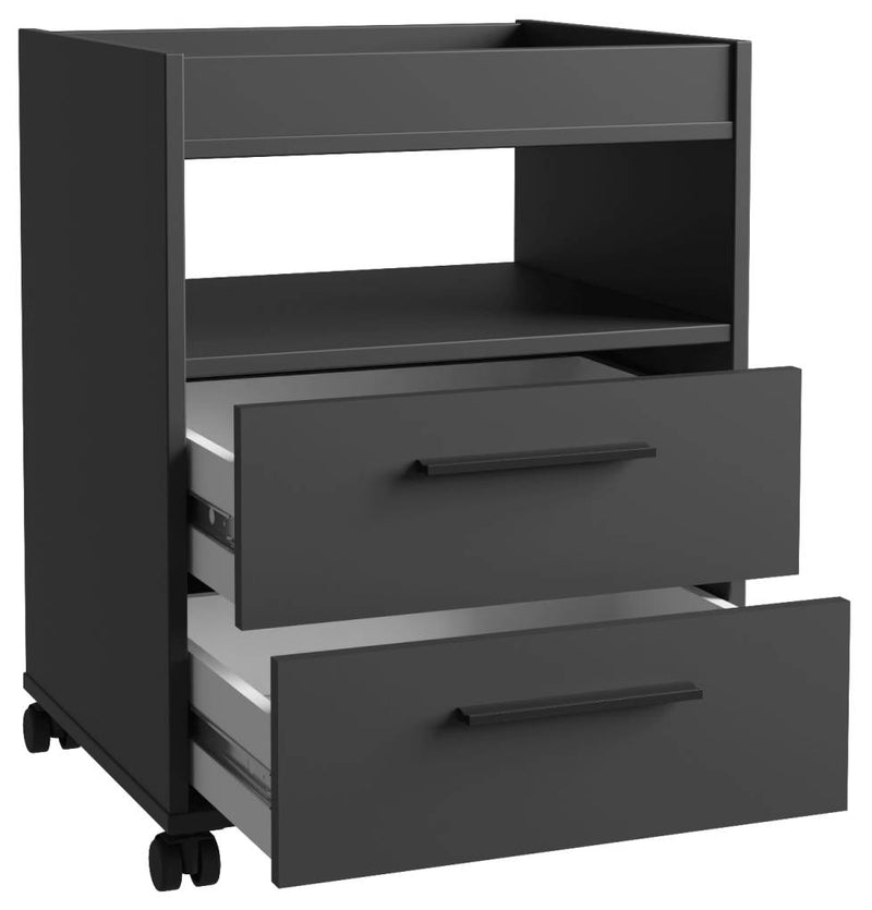 Rollcontainer TEZAUR Schwarz mit 2 Schubladen von Forte