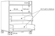 Rollcontainer TEZAUR Schwarz mit 2 Schubladen von Forte
