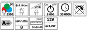 LED Beleuchtung Farbton kaltweiß 54x54 mm 6er-Set