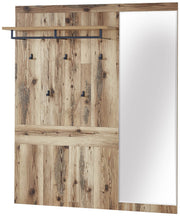 Garderobenpaneel PRATO mit Spiegel Oldwood Alpine Lodge Dekor
