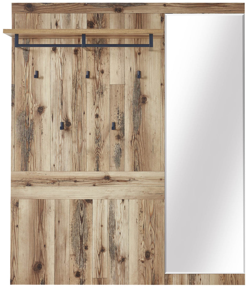 Garderobenpaneel PRATO mit Spiegel Oldwood Alpine Lodge Dekor